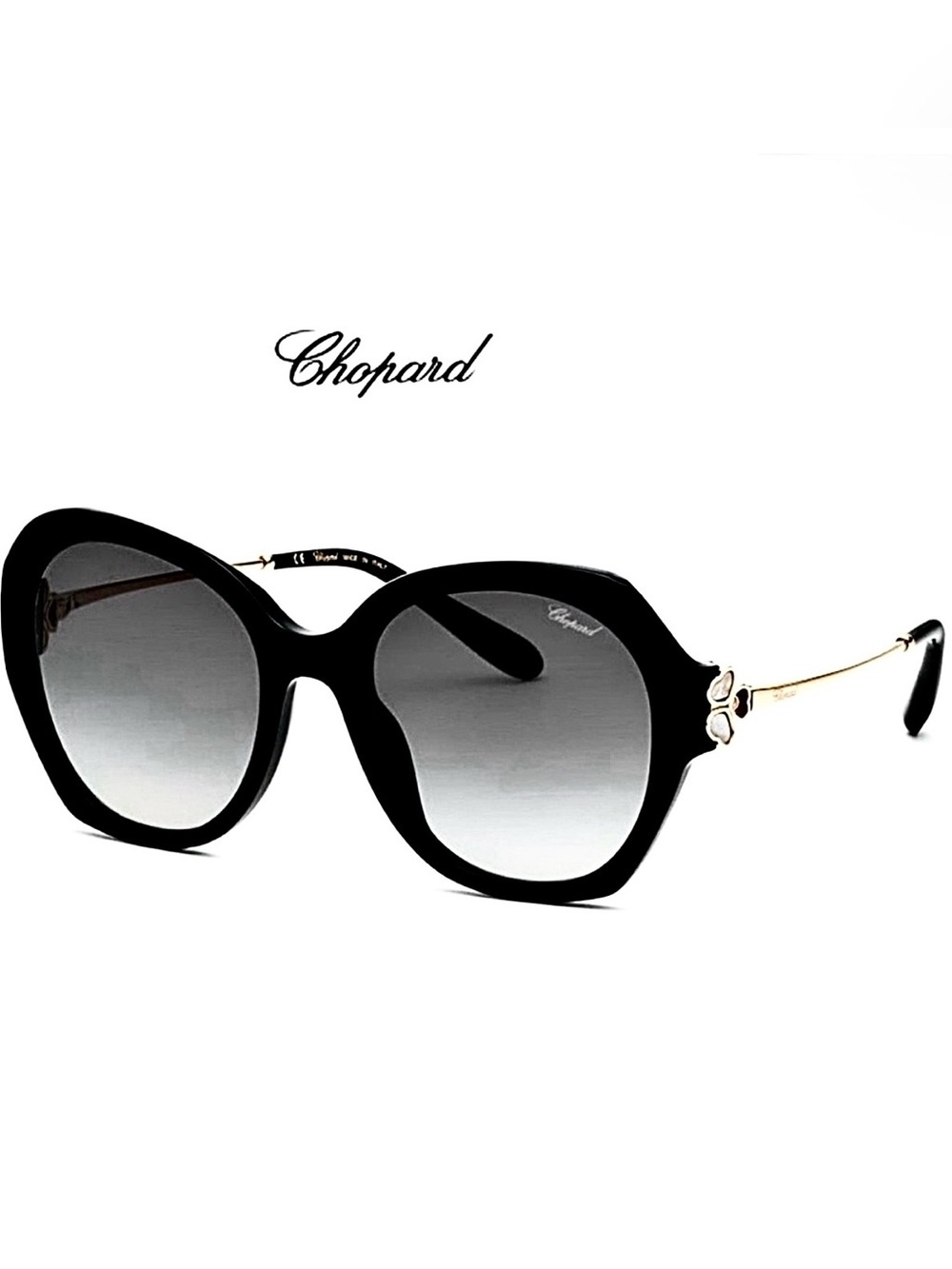 NEW Chopard SCH354AV 0700  Women’s Black/Grey Sunglasses 54-19-135. Luxury $1070